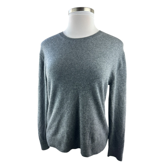 Everlane The Classic Crew in Cashmere Charcoal Dark Gray Sweater Cozy Soft Large - Picture 3 of 16